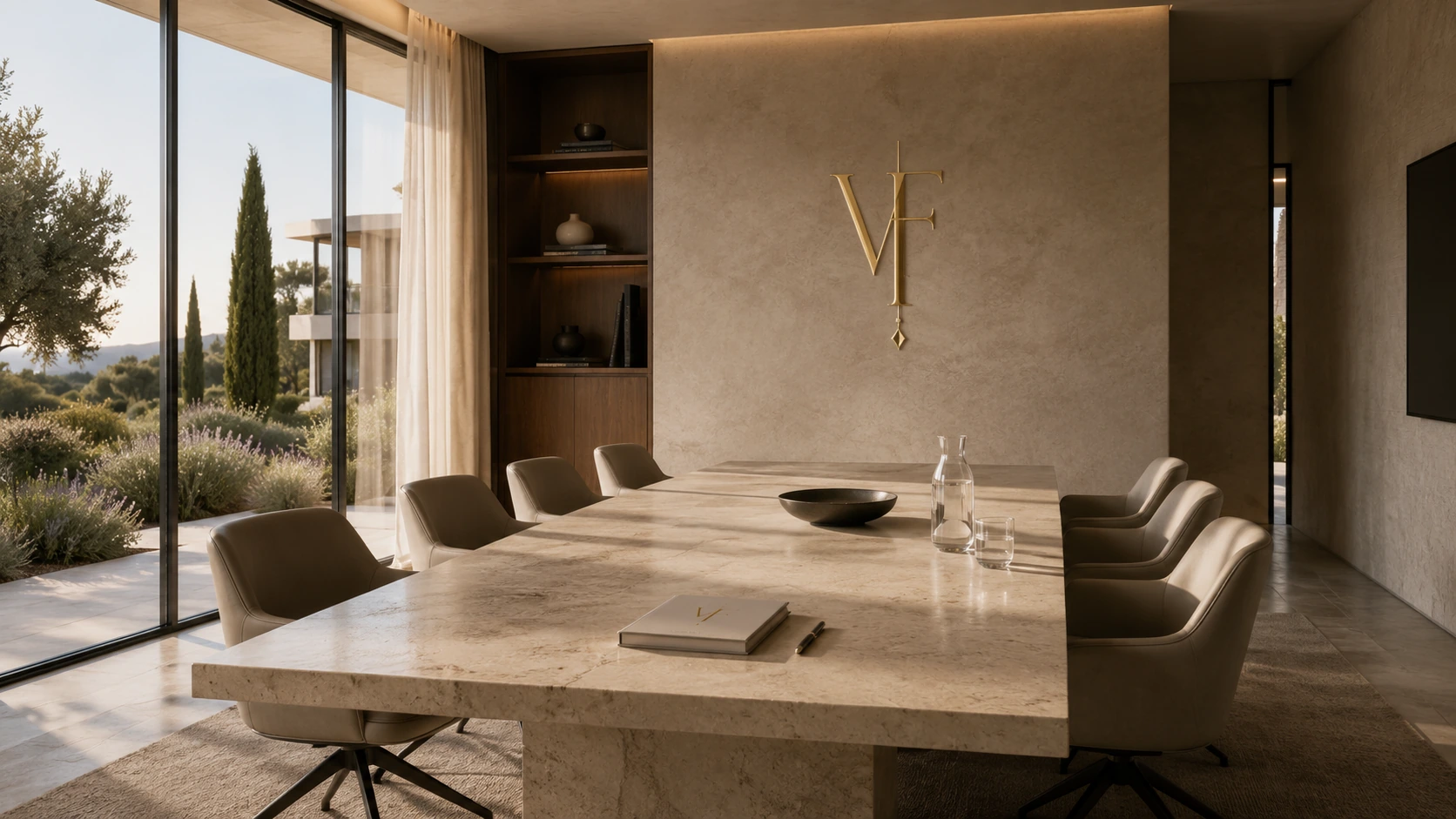 Sala de reuniões, luz natural, arquitectura contemporânea